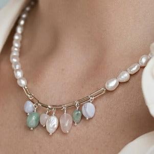 Elegant Pearl Necklace with Drop Pearl Pendant