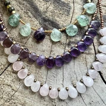 Amethyst and Quartz Necklace 1 Pc